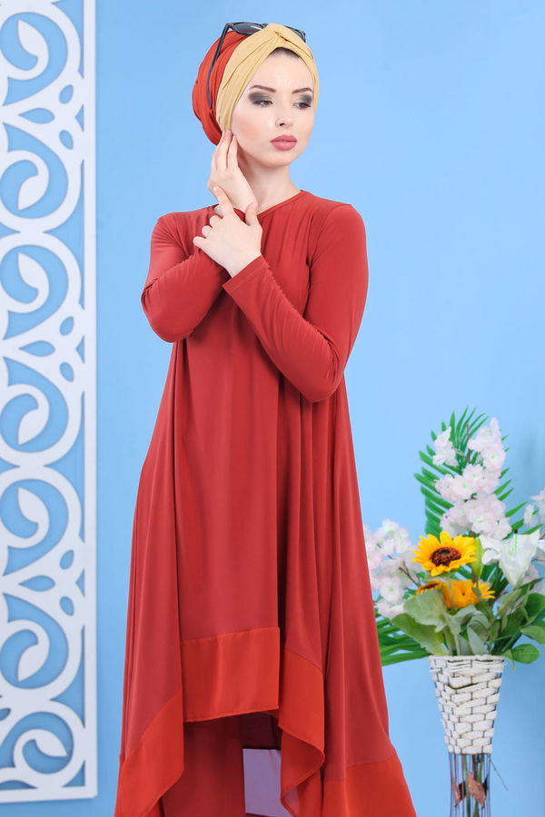 Tunik Pantolon Siyah Kiremit - 7342