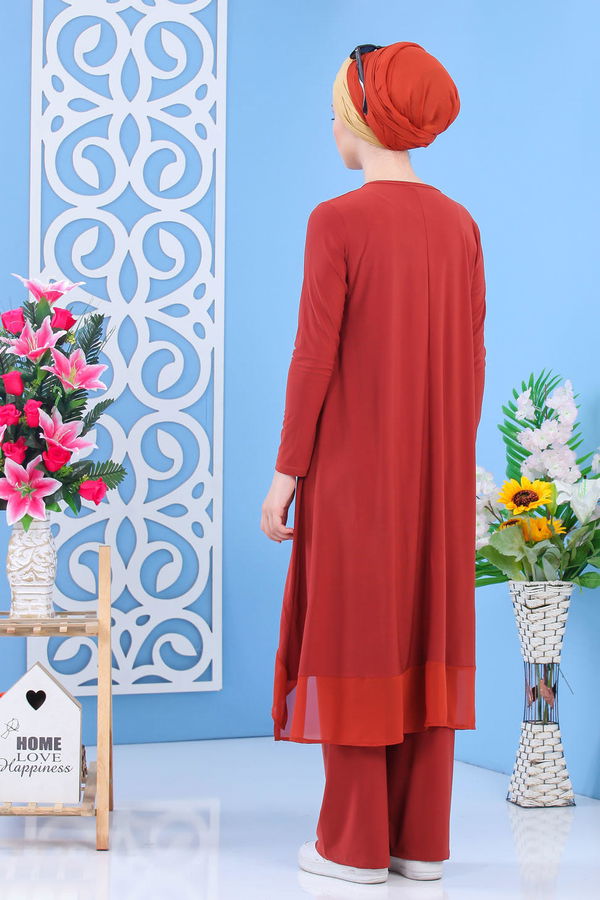 Tunik Pantolon Siyah Kiremit - 7342