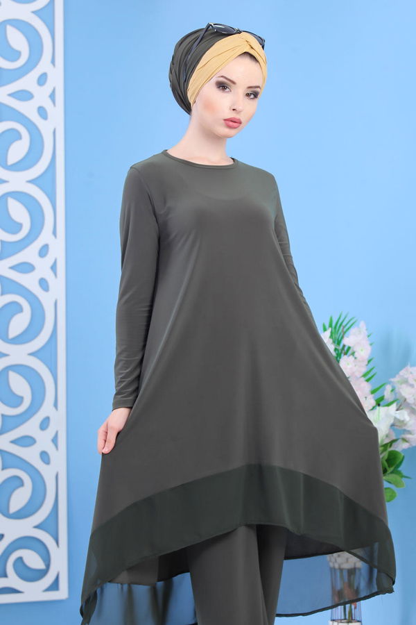 Tunik Pantolon Siyah Haki - 7342