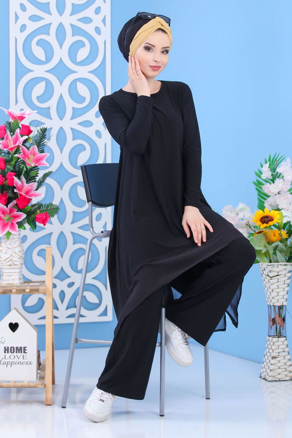 Tunik Pantolon Siyah Siyah - 7342