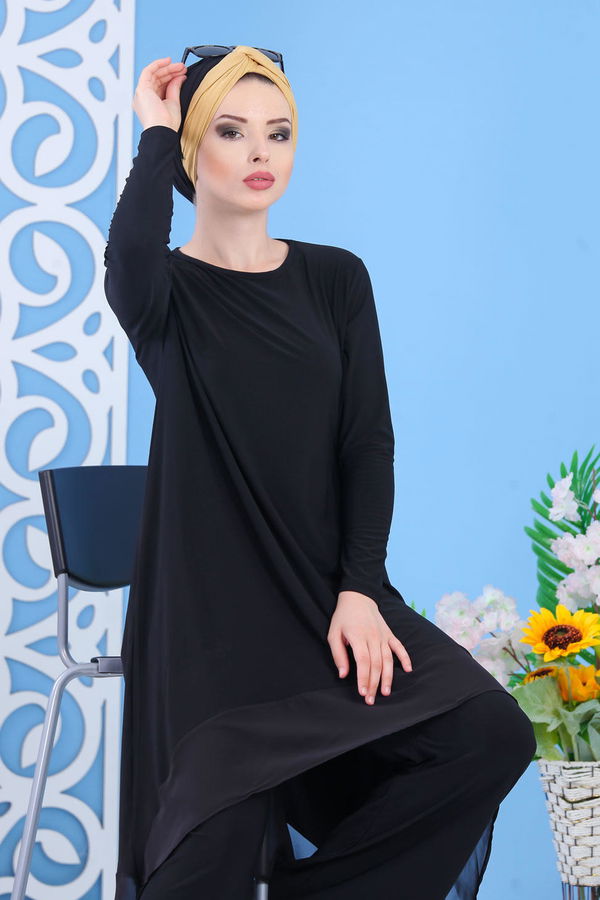 Tunik Pantolon Siyah Siyah - 7342