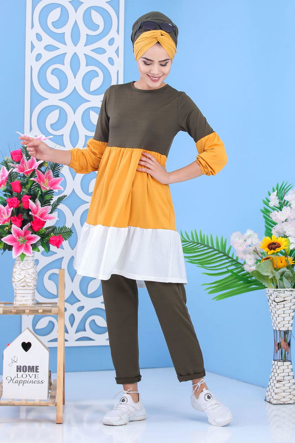 Tunik Pantolon - Haki Hardal 02 7245 Haki - 7245