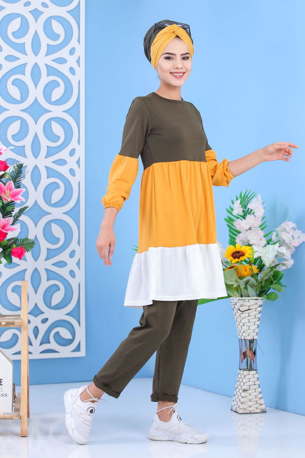 Tunik Pantolon - Haki Hardal 02 7245 Haki - 7245