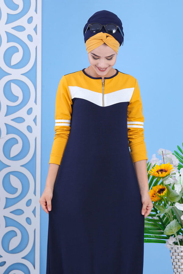 Elbise Siyah Sarı - 5122