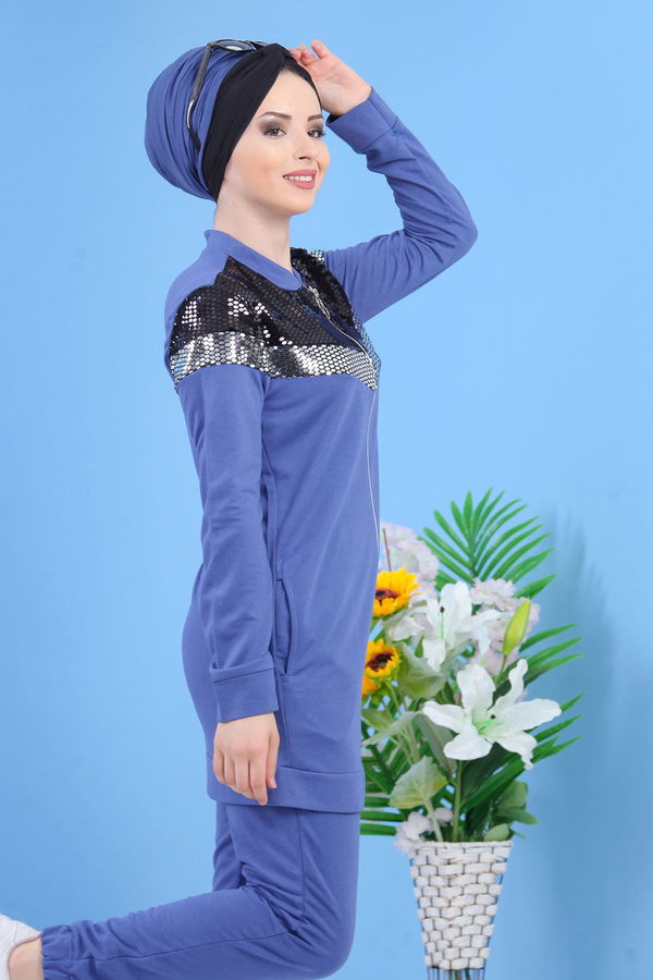 Tunik Pantolon - İndigo 02 7354 Mavi - 7354