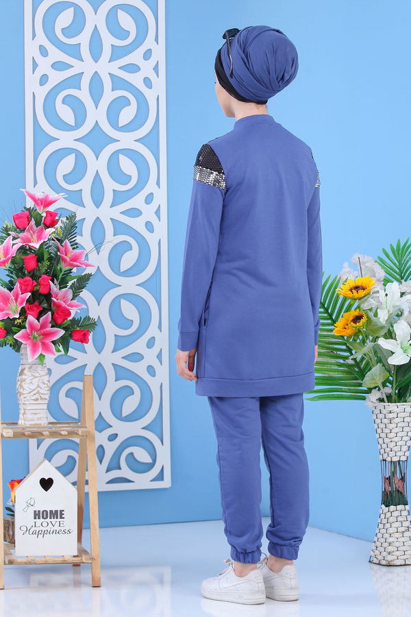 Tunik Pantolon - İndigo 02 7354 Mavi - 7354