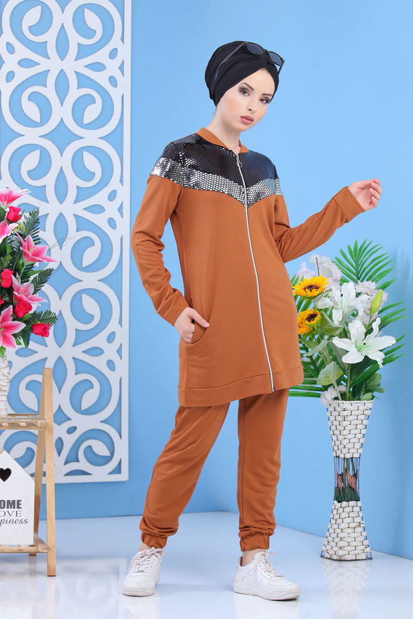 Tunik Pantolon - Taba 02 7354 Taba - 7354 TABA