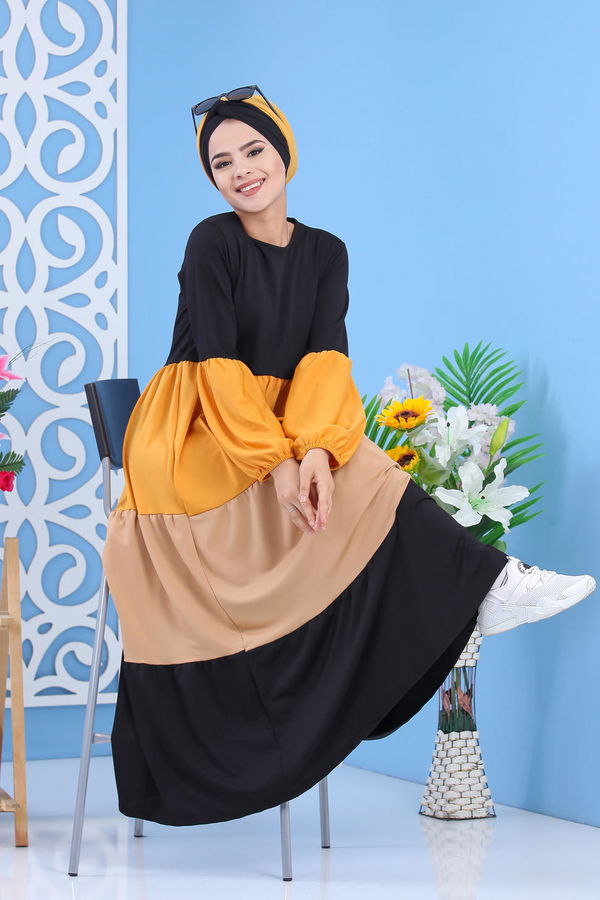 Elbise - Siyah Hardal 02 7356 Siyah - 7356