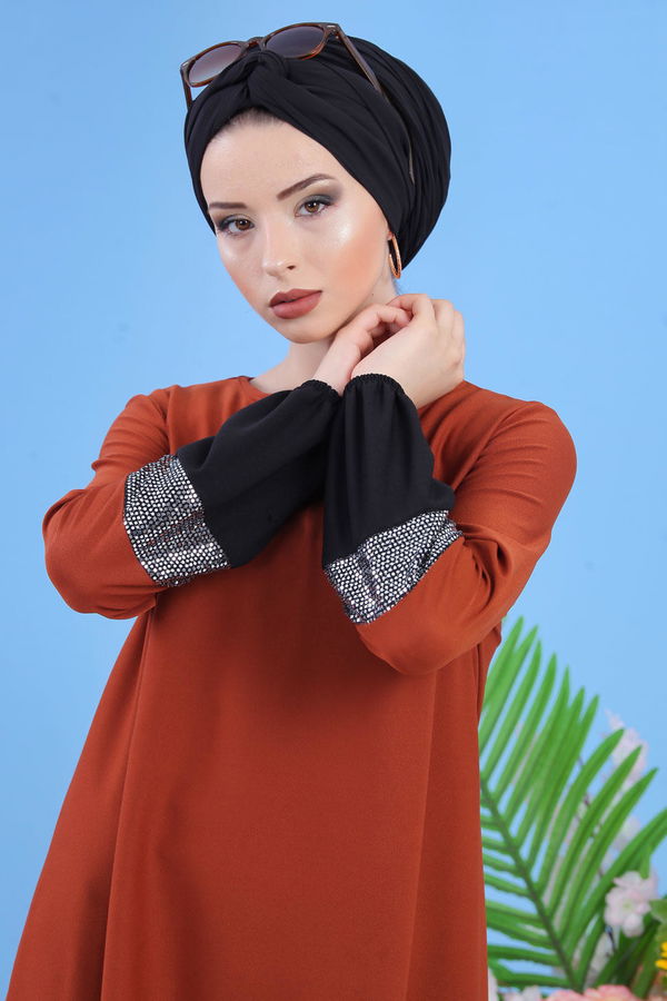 Tunik Pantolon Siyah Kiremit - 7088