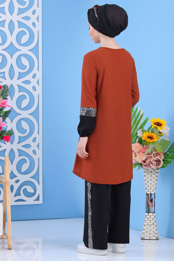 Tunik Pantolon Siyah Kiremit - 7088