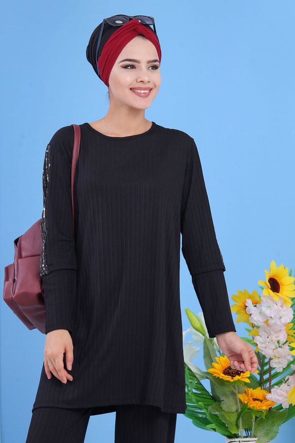 Tunik Pantolon Siyah - 02 7372 Siyah - 7372