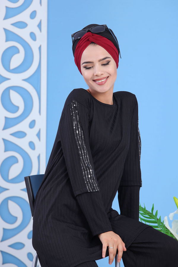 Tunik Pantolon Siyah - 02 7372 Siyah - 7372