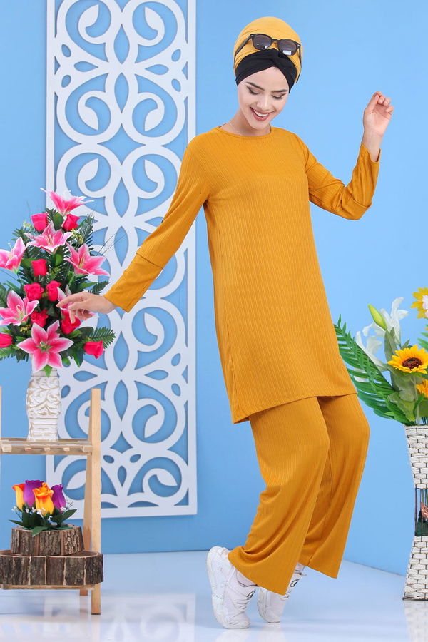 Tunik Pantolon Hardal - 02 7372 Sarı - 7372