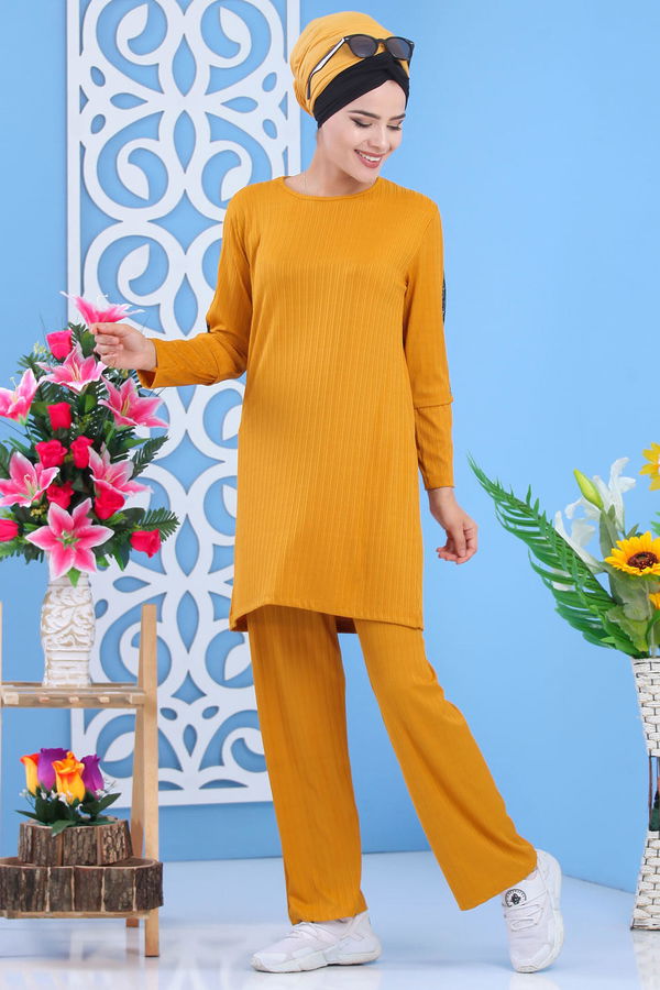 Tunik Pantolon Hardal - 02 7372 Sarı - 7372