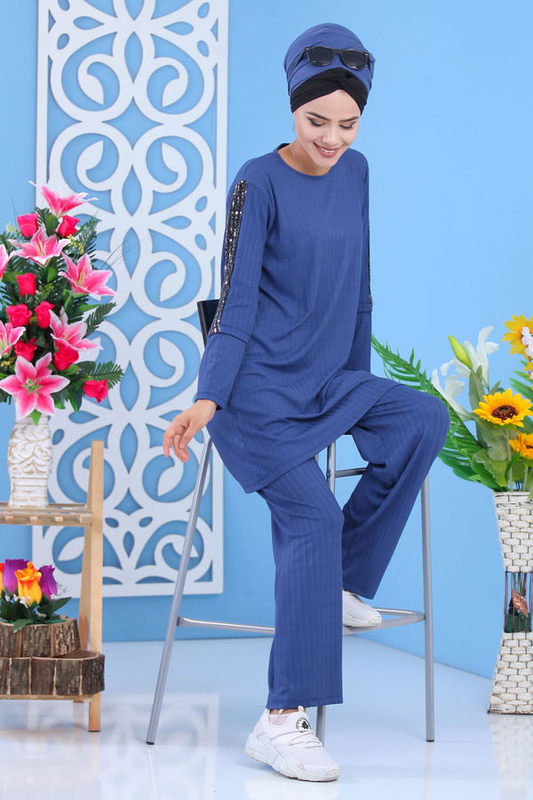 Tunik Pantolon İndigo - 02 7372 Mavi - 7372