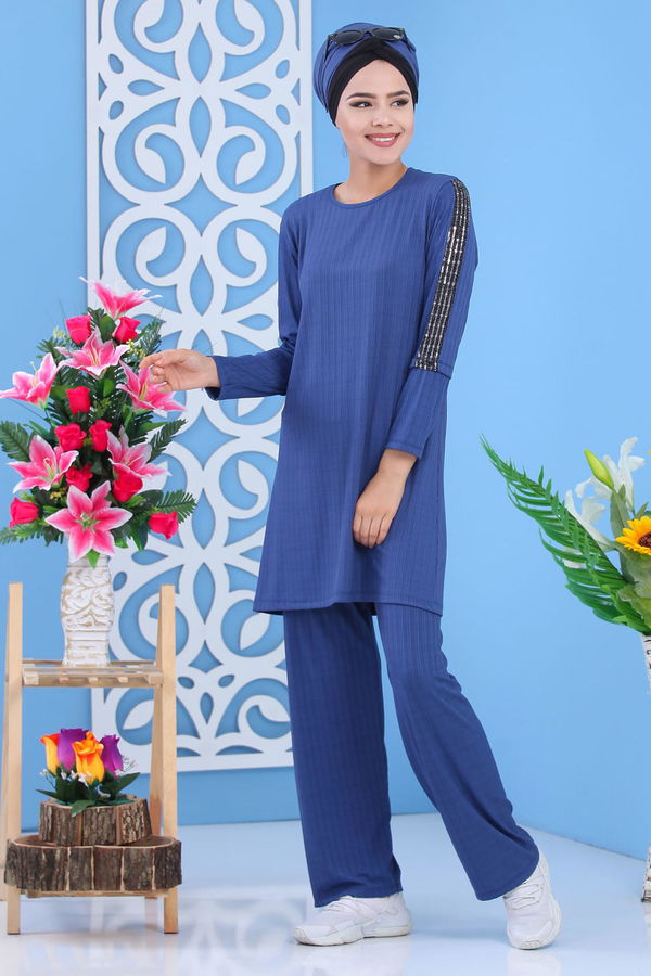 Tunik Pantolon İndigo - 02 7372 Mavi - 7372