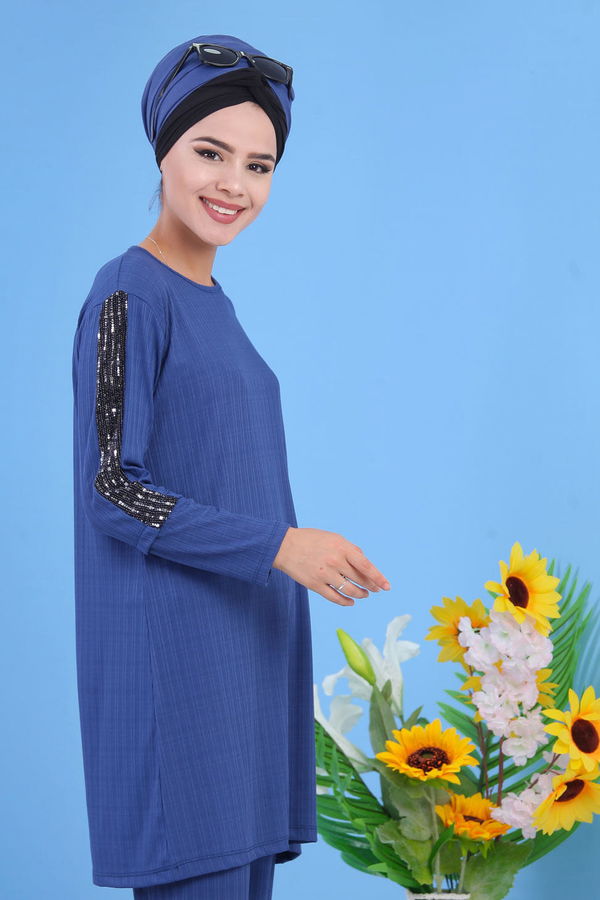 Tunik Pantolon İndigo - 02 7372 Mavi - 7372