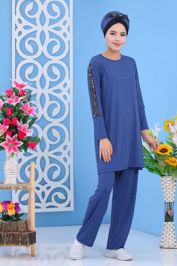 Tunik Pantolon İndigo - 02 7372 Mavi - 7372