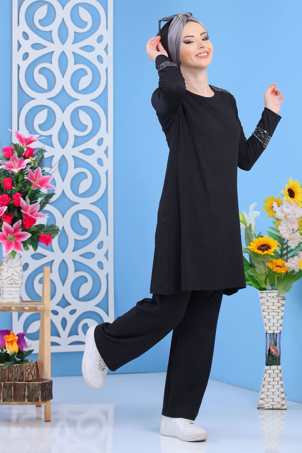 Tunik Pantolon Siyah - 02 7374 Siyah - 7374