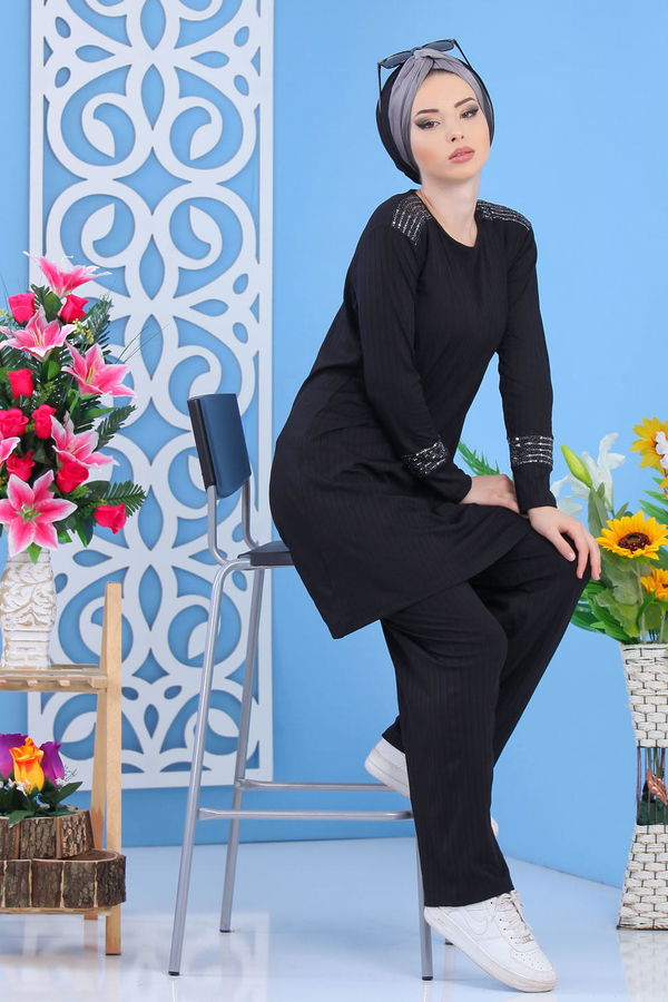 Tunik Pantolon Siyah - 02 7374 Siyah - 7374