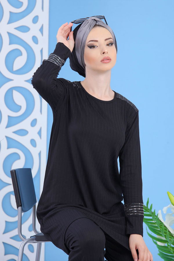Tunik Pantolon Siyah - 02 7374 Siyah - 7374