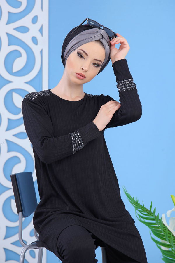 Tunik Pantolon Siyah - 02 7374 Siyah - 7374