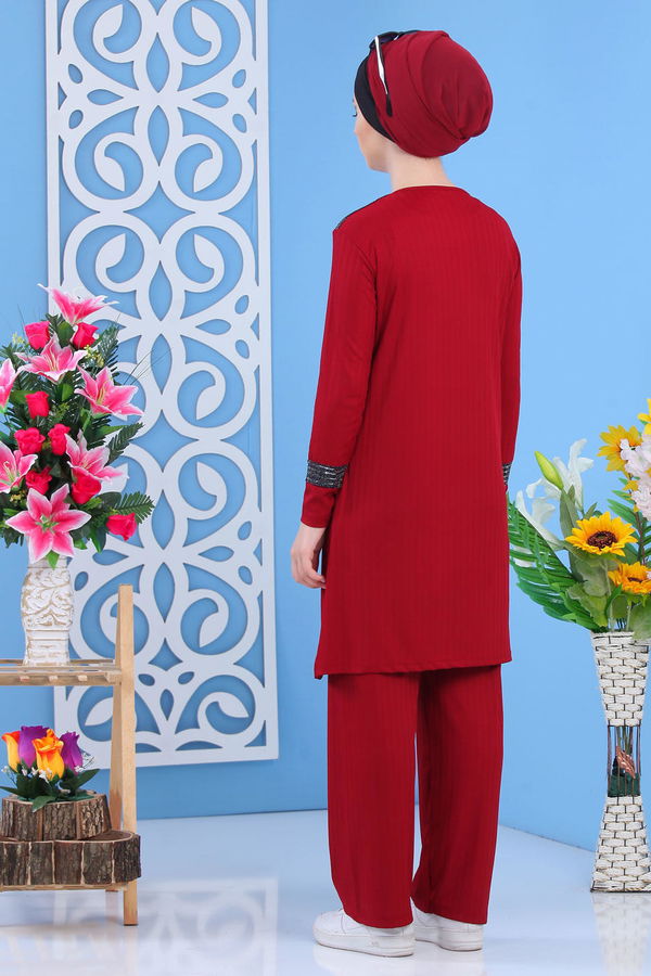Tunik Pantolon Bordo - 02 7374 Bordo - 7374