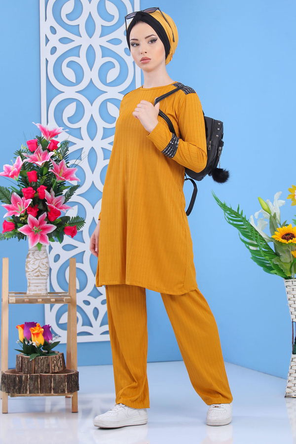 Tunik Pantolon Hardal - 02 7374 Sarı - 7374
