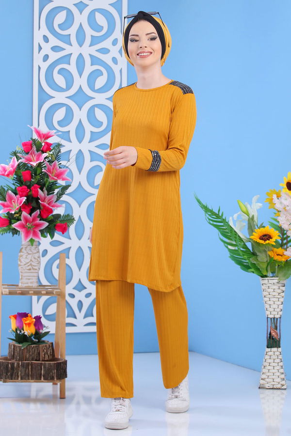 Tunik Pantolon Hardal - 02 7374 Sarı - 7374