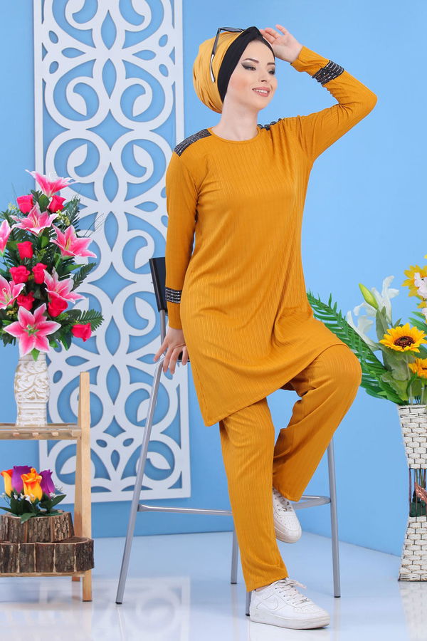 Tunik Pantolon Hardal - 02 7374 Sarı - 7374