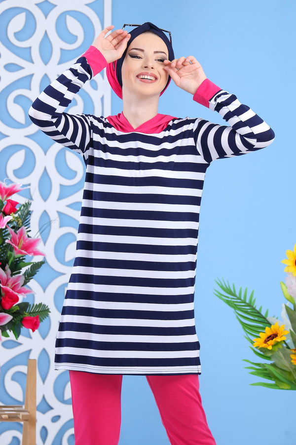 Tunik Pantolon Takım Haki Fuşya - 5133 FUŞYA