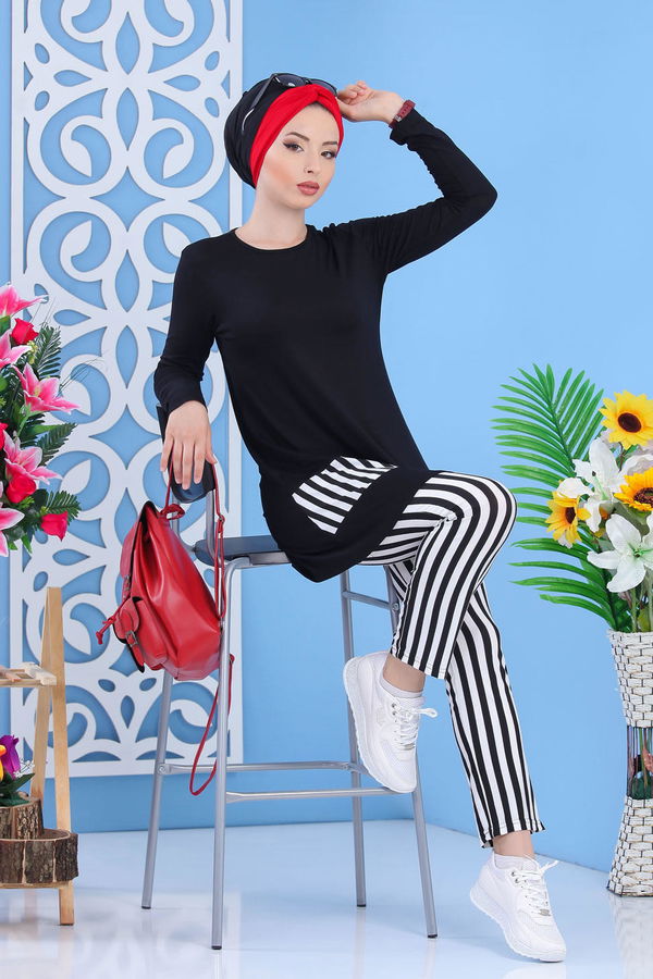 Tunik Pantolon Siyah - 02 7379 Siyah - 7379