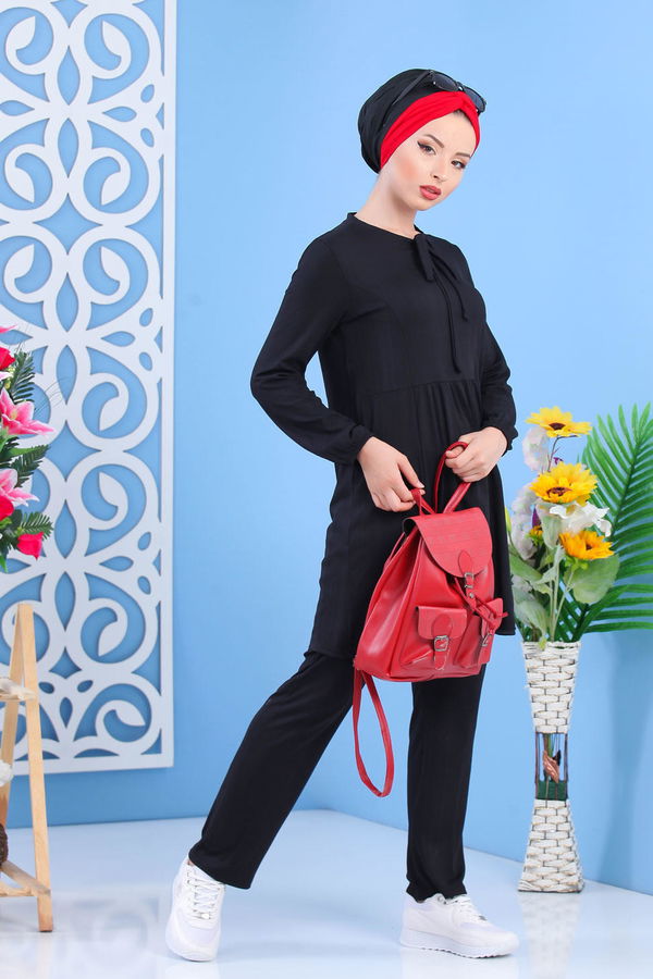 Tunik Pantolon Siyah Siyah - 7397