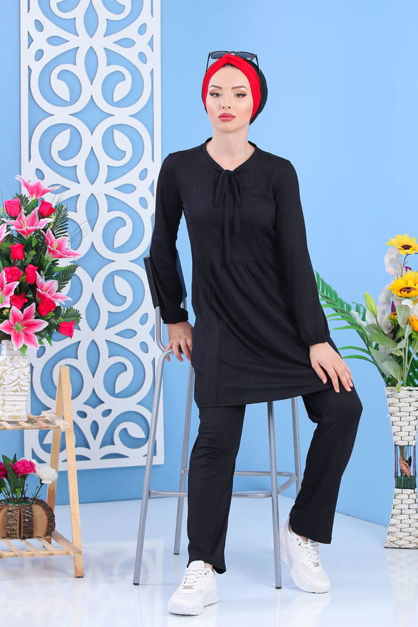 Tunik Pantolon Siyah Siyah - 7397