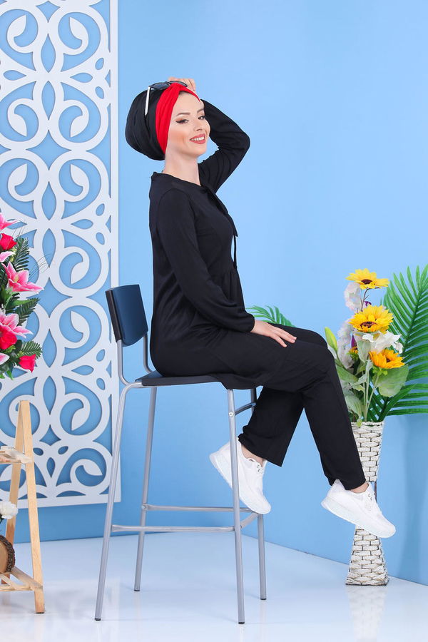 Tunik Pantolon Siyah Siyah - 7397