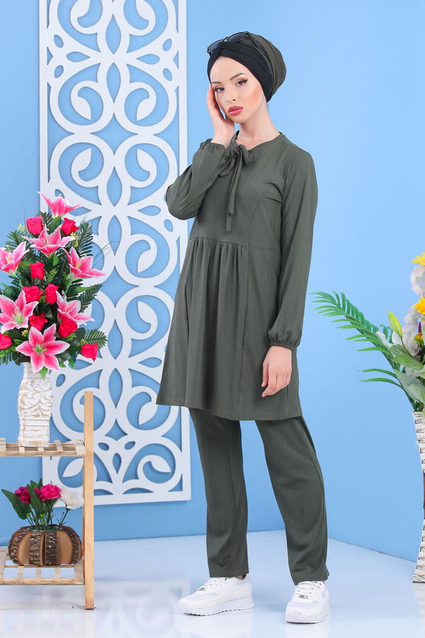 Tunik Pantolon Siyah Haki - 7397