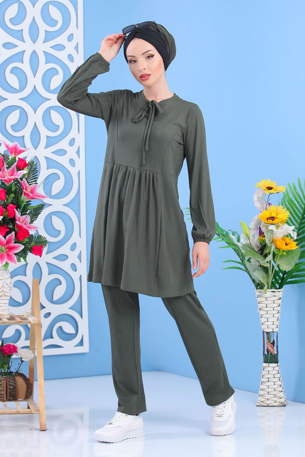 Tunik Pantolon Siyah Haki - 7397