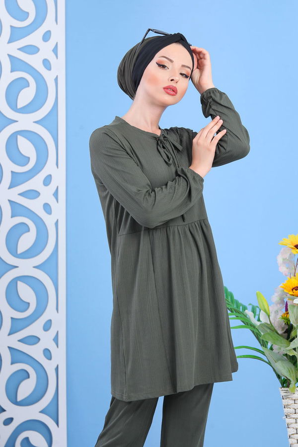 Tunik Pantolon Siyah Haki - 7397