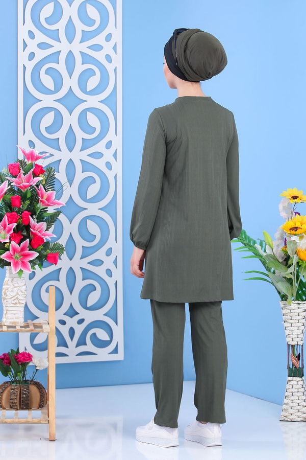 Tunik Pantolon Siyah Haki - 7397