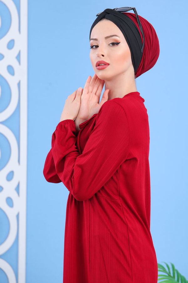 Tunik Pantolon Siyah Bordo - 7397