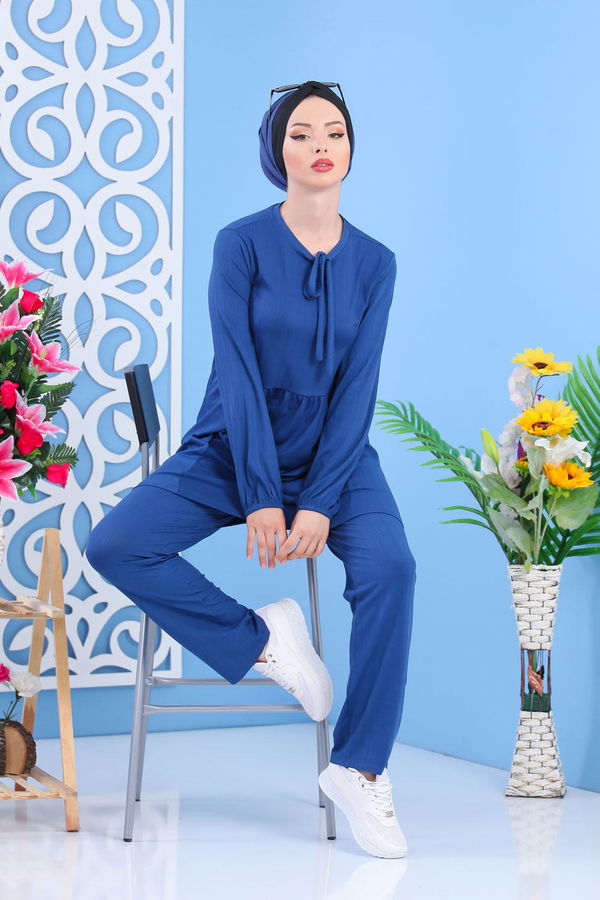 Tunik Pantolon Siyah Mavi - 7397