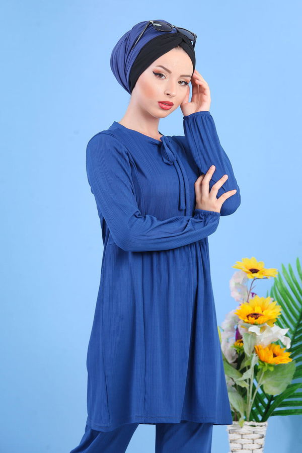 Tunik Pantolon Siyah Mavi - 7397
