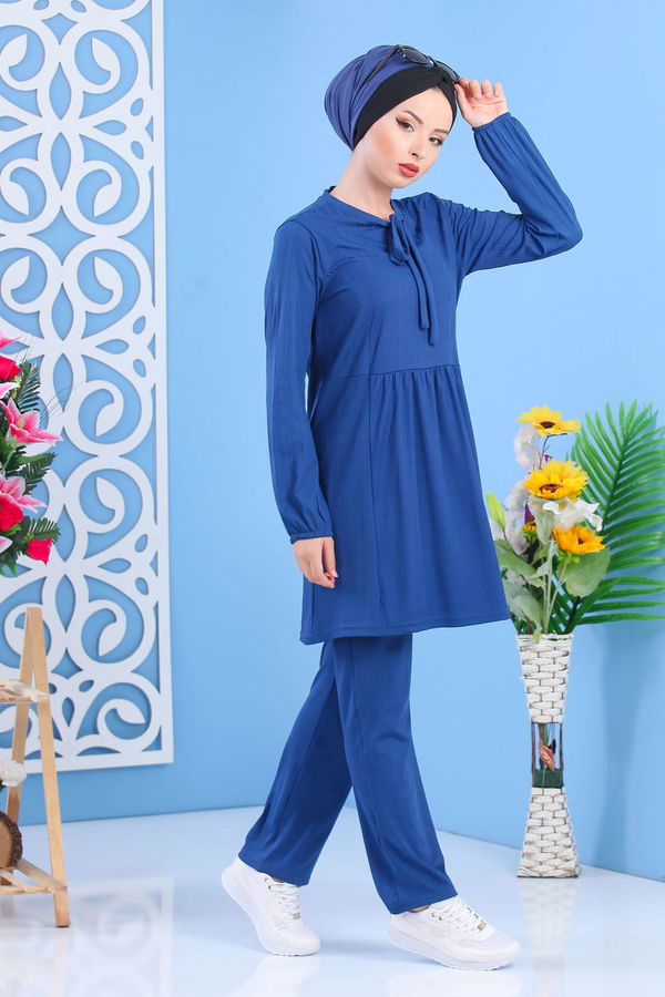 Tunik Pantolon Siyah Mavi - 7397
