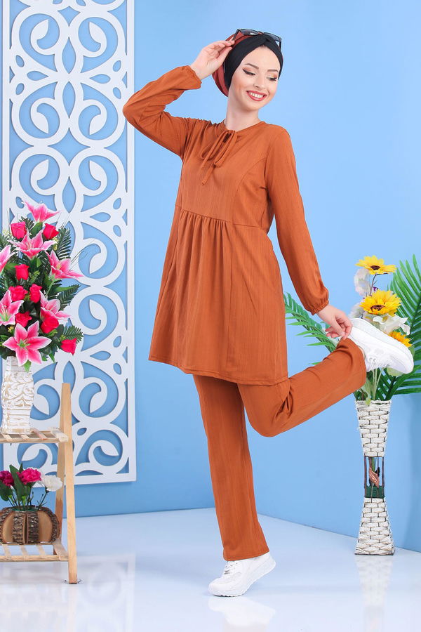 Tunik Pantolon Siyah Kiremit - 7397
