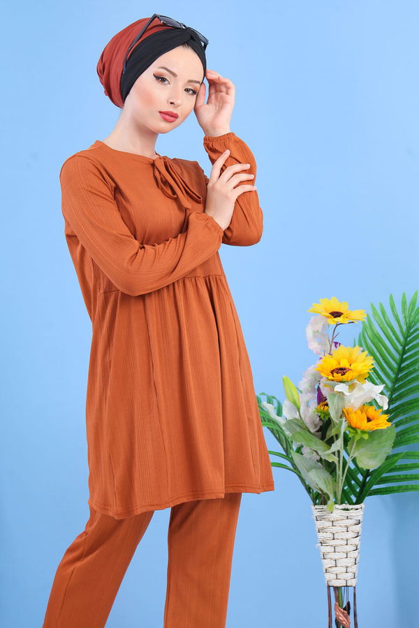 Tunik Pantolon Siyah Kiremit - 7397