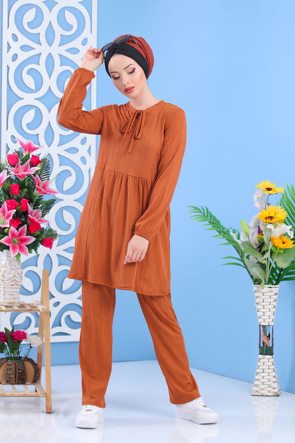 Tunik Pantolon Siyah Kiremit - 7397