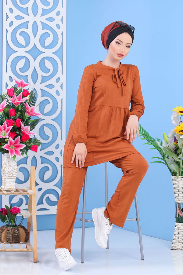 Tunik Pantolon Siyah Kiremit - 7397
