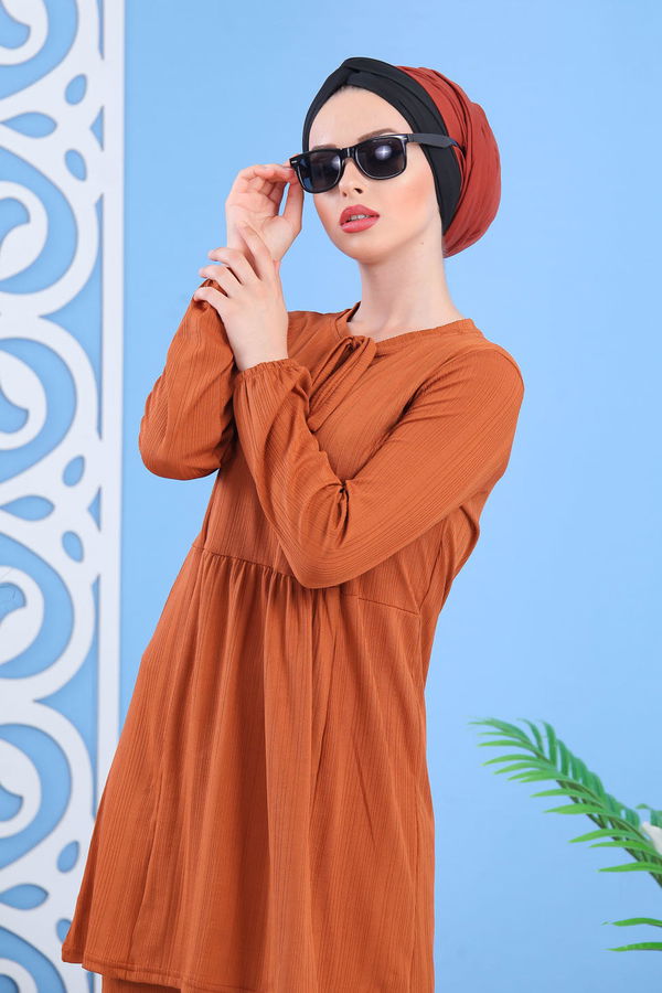 Tunik Pantolon Siyah Kiremit - 7397