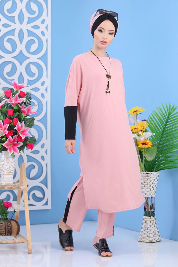 Tunik Pantolon Pudra - 02 7406 Pembe - 7406