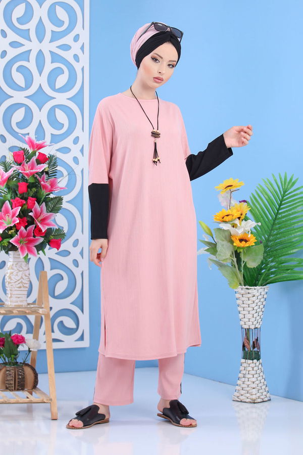 Tunik Pantolon Pudra - 02 7406 Pembe - 7406